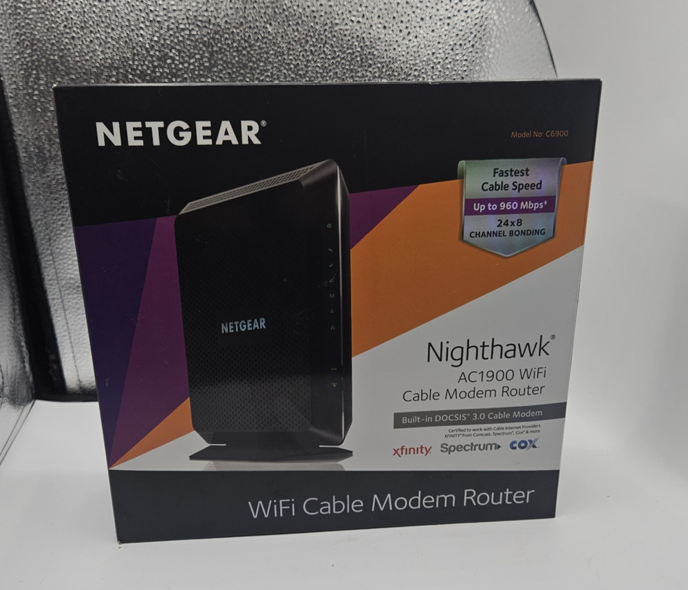 Netgear C6900 Nighthawk AC1900 WiFi Cable Modem Router New Box opened